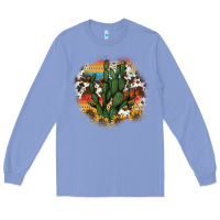 Colony Blue cowhide aztec sunflowers cactus Long Sleeve Tee - AdoDesignShop
