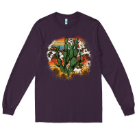 Plum cowhide aztec sunflowers cactus Long Sleeve Tee - AdoDesignShop
