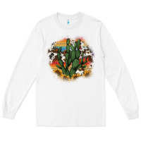 White cowhide aztec sunflowers cactus Long Sleeve Tee - AdoDesignShop