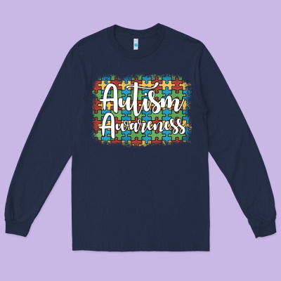 Autism Awareness Puzzle Background Long Sleeve Tee Designed By Artiststas