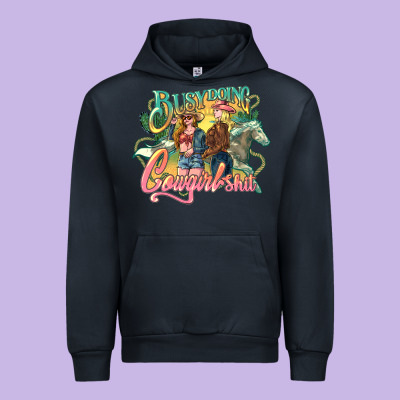 Busy Doing Cowgirl Shit Urban Hoodie Designed By Howdyjamesfarm
