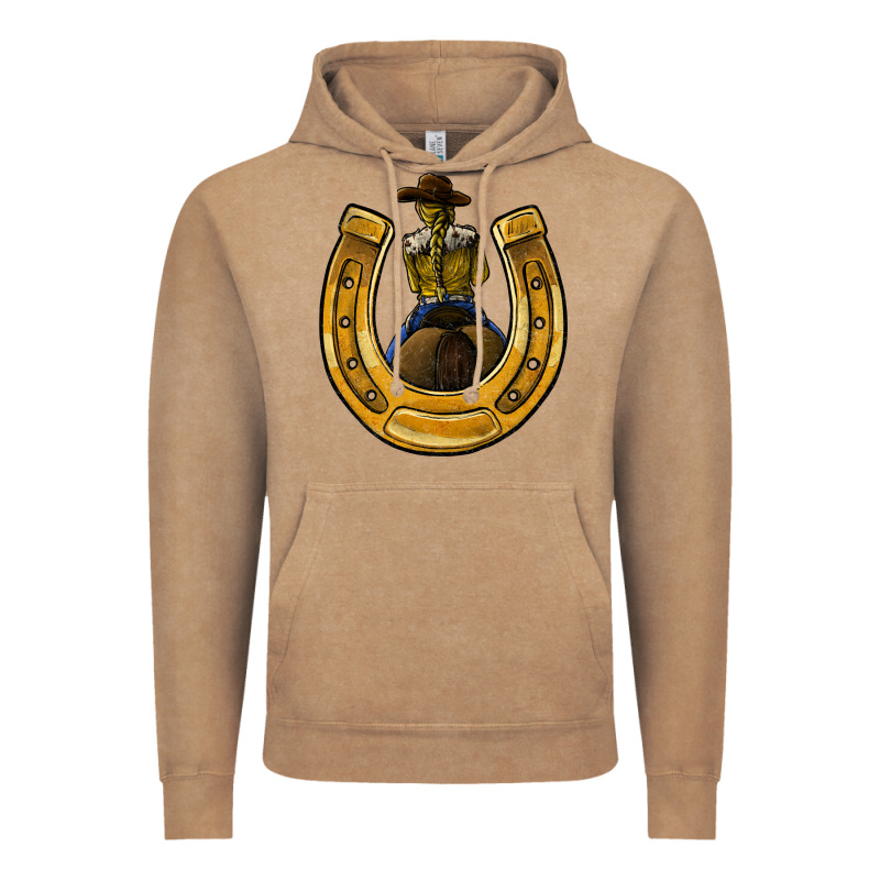 Horseshoe And Cowgirl Vintage Hoodie by JahusDesignShop | Teevron