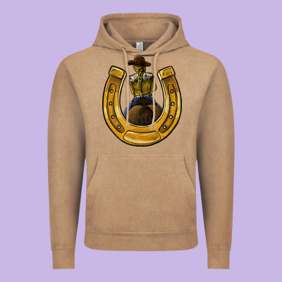 Horseshoe And Cowgirl Vintage Hoodie Designed By Jahusdesignshop