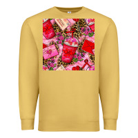 Antique Gold valentines day coffee cups and love letter with xoxo and leopard seaml Premium Sweatshirt - BundleAndBundleShop