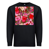 Black valentines day coffee cups and love letter with xoxo and leopard seaml Premium Sweatshirt - BundleAndBundleShop
