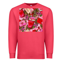 Cardinal valentines day coffee cups and love letter with xoxo and leopard seaml Premium Sweatshirt - BundleAndBundleShop