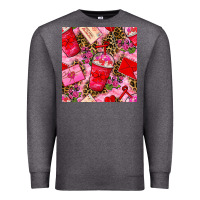 Charcoal Heather valentines day coffee cups and love letter with xoxo and leopard seaml Premium Sweatshirt - BundleAndBundleShop