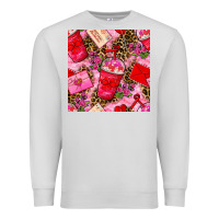 Dove Grey valentines day coffee cups and love letter with xoxo and leopard seaml Premium Sweatshirt - BundleAndBundleShop