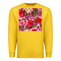 Lemon valentines day coffee cups and love letter with xoxo and leopard seaml Premium Sweatshirt - BundleAndBundleShop