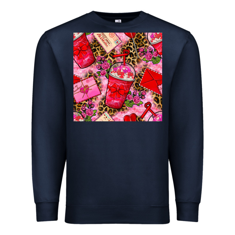 Valentines Day Coffee Cups And Love Letter With Xoxo And Leopard Seaml Premium Sweatshirt by BundleAndBundleShop | Teevron