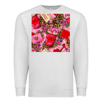 Oatmeal Heather valentines day coffee cups and love letter with xoxo and leopard seaml Premium Sweatshirt - BundleAndBundleShop