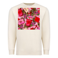 Sandshell valentines day coffee cups and love letter with xoxo and leopard seaml Premium Sweatshirt - BundleAndBundleShop
