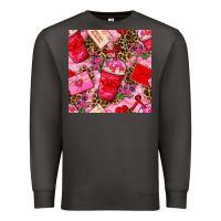 Smoke valentines day coffee cups and love letter with xoxo and leopard seaml Premium Sweatshirt - BundleAndBundleShop