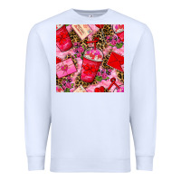 White valentines day coffee cups and love letter with xoxo and leopard seaml Premium Sweatshirt - BundleAndBundleShop