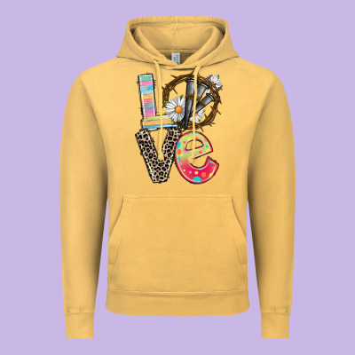 Love Crown Of Thorns Easter Day Vintage Hoodie Designed By Cowgirlartshop