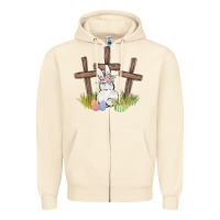 Sandshell floral watercolor easter bunny cross Zipper Hoodie - MaliasSmallBusiness