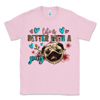 Bubblegum Pink life is better with a pug Classic Tee - Jasminsmagicworld