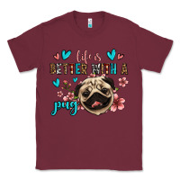 Burgundy life is better with a pug Classic Tee - Jasminsmagicworld