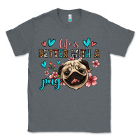 Charcoal Heather life is better with a pug Classic Tee - Jasminsmagicworld