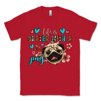 Red life is better with a pug Classic Tee - Jasminsmagicworld