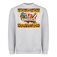 Heather Grey god bless america Heavyweight Sweatshirt - HRA Design Shop