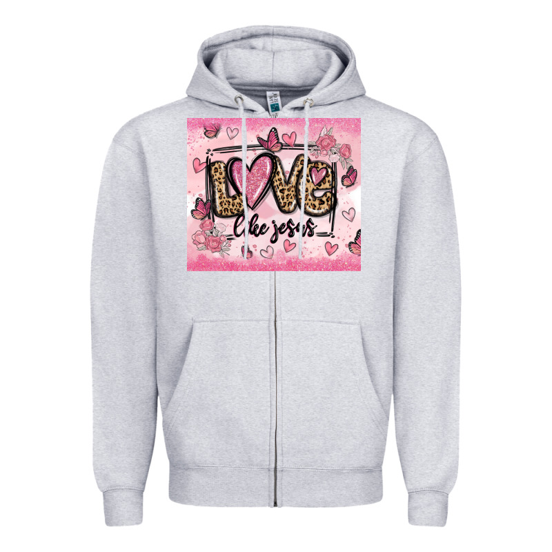 Love Like Jesus Zipper Hoodie by MaliasSmallBusiness | Teevron