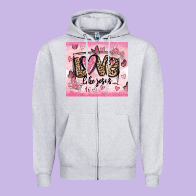 Love Like Jesus Zipper Hoodie Designed By Maliassmallbusiness