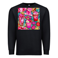 Black valentines day with love coffee cups  seamless pattern bbs Premium Sweatshirt - BundleAndBundleShop