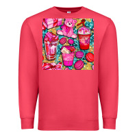 Cardinal valentines day with love coffee cups  seamless pattern bbs Premium Sweatshirt - BundleAndBundleShop