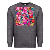 Charcoal Heather valentines day with love coffee cups  seamless pattern bbs Premium Sweatshirt - BundleAndBundleShop