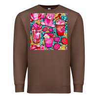 Chestnut valentines day with love coffee cups  seamless pattern bbs Premium Sweatshirt - BundleAndBundleShop
