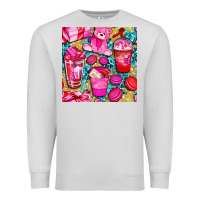 Dove Grey valentines day with love coffee cups  seamless pattern bbs Premium Sweatshirt - BundleAndBundleShop