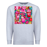 Heather Grey valentines day with love coffee cups  seamless pattern bbs Premium Sweatshirt - BundleAndBundleShop