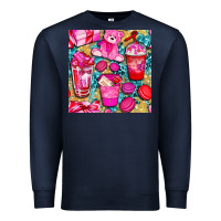 Navy valentines day with love coffee cups  seamless pattern bbs Premium Sweatshirt - BundleAndBundleShop
