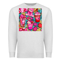Oatmeal Heather valentines day with love coffee cups  seamless pattern bbs Premium Sweatshirt - BundleAndBundleShop