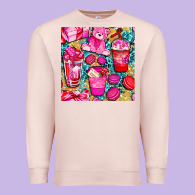Valentines Day With Love Coffee Cups  Seamless Pattern Bbs Premium Sweatshirt Designed By Bundleandbundleshop