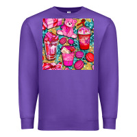 Purple valentines day with love coffee cups  seamless pattern bbs Premium Sweatshirt - BundleAndBundleShop