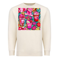 Sandshell valentines day with love coffee cups  seamless pattern bbs Premium Sweatshirt - BundleAndBundleShop
