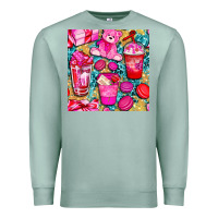 Seafoam valentines day with love coffee cups  seamless pattern bbs Premium Sweatshirt - BundleAndBundleShop