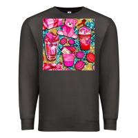 Smoke valentines day with love coffee cups  seamless pattern bbs Premium Sweatshirt - BundleAndBundleShop