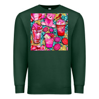 Sports Green valentines day with love coffee cups  seamless pattern bbs Premium Sweatshirt - BundleAndBundleShop