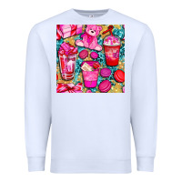 White valentines day with love coffee cups  seamless pattern bbs Premium Sweatshirt - BundleAndBundleShop