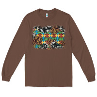 Chestnut autism awareness leopard cowhide background Long Sleeve Tee - Artiststas