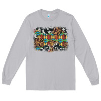 Moon Dust autism awareness leopard cowhide background Long Sleeve Tee - Artiststas