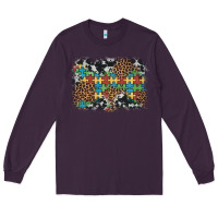 Plum autism awareness leopard cowhide background Long Sleeve Tee - Artiststas