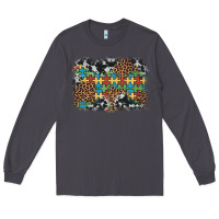 Smoke autism awareness leopard cowhide background Long Sleeve Tee - Artiststas
