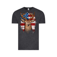 Vintage Black deer american flag Vintage Tee - JahusDesignShop