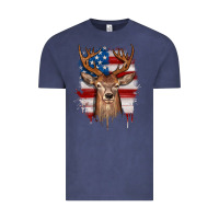 Vintage Denim deer american flag Vintage Tee - JahusDesignShop