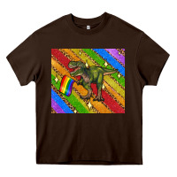 Chocolate Brown lgbtq dinosaur t rex tumbler Heavy Core Tee - Artiststas