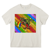 Cream lgbtq dinosaur t rex tumbler Heavy Core Tee - Artiststas